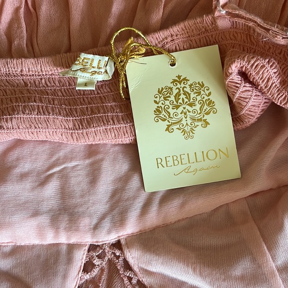 💖💃🏻Rebellion Again Summer Peach Crochet Strapped Long Dress- Women-L- NWT - Picture 13 of 16